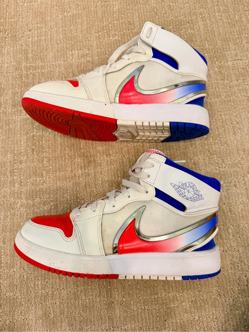 Nike Kids' Jordan 1 Mid RM Easy On - red, white, blue